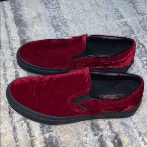Vans velvet slip on